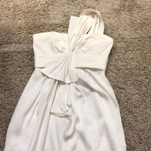 White BCBG off the shoulder dress